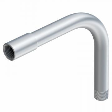 Aluminiumrörböj, med gänga