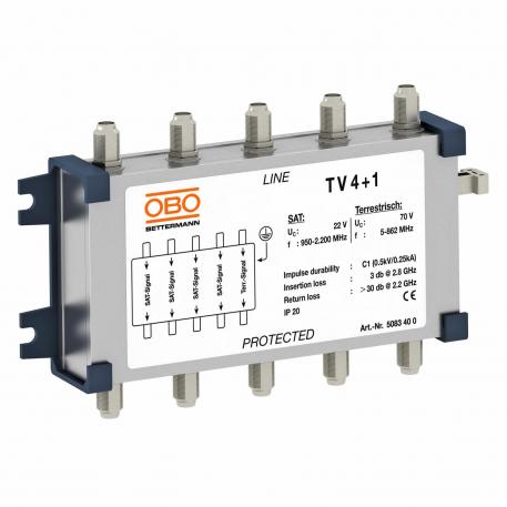 Skyddsenhet koaxial för SAT- och kabel-multiswitch 5 | 130 | 185 | F