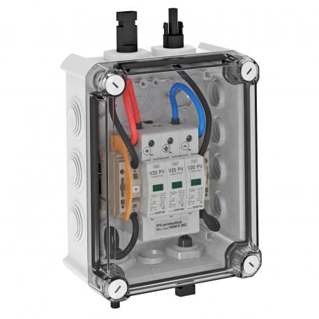 PV box (PV kaplsing) typ 2 med MC4-kontakt för 1 x 1 sträng IP66