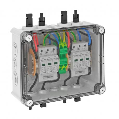 PV boc (PV kapsling) typ 2 med MC4-kontakt för 2 x 1 sträng