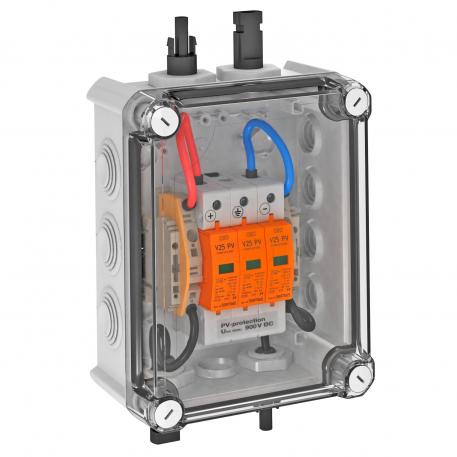 PV box (PV kapsling) typ 1+2 med MC4-kontakt för 1 x 1 sträng