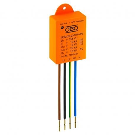 Överspänningsskydd för LED-system ÜSM-20-230I1P+PE 1+N/PE | 255 | IP20