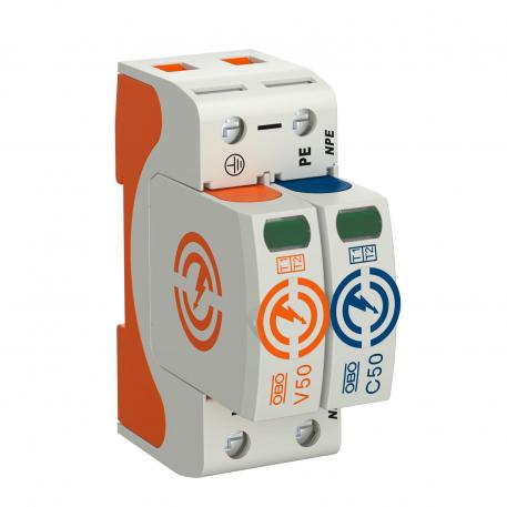 Kombiavledare V50, 1-polig+NPE 150 V 1+N/PE | 150 | IP20