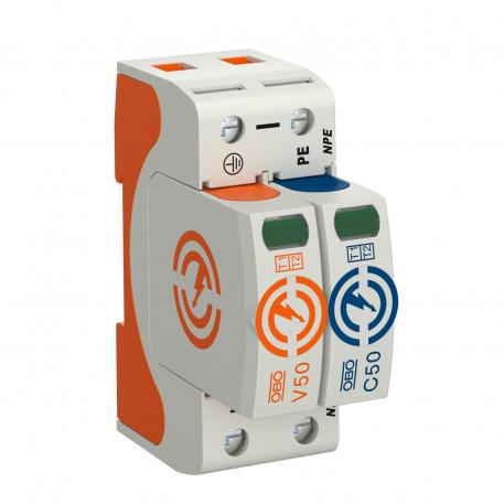 Kombiavledare V50, 1-polig+NPE 280 V 1+N/PE | 280 | IP20