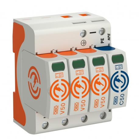 Kombiavledare V50, 3-polig+NPE 280 V 3+N/PE | 280 | IP20