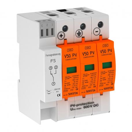 Kombiavledare V50 för solpaneler, 600 V DC med fjärrsignalering 3 | IP20