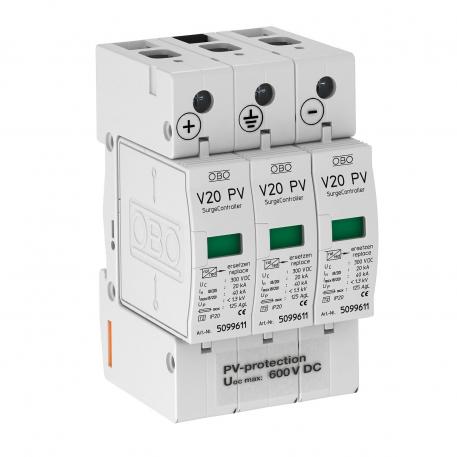 PV överspänningsskydd V20, 600 V DC med fjärrsignal