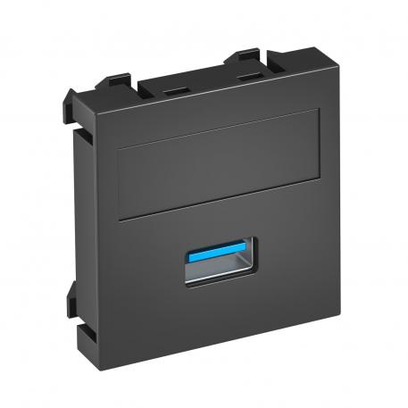 USB 2.0/3.0-anslutning, 1 modul, rak utgång, som skruvanslutning rak |  | USB | svartgrå; RAL 7021