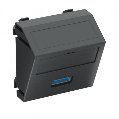 USB 2.0/3.0-anslutning, 1 modul, vinklad utgång, som skruvanslutning diagonal |  | USB | svartgrå; RAL 7021