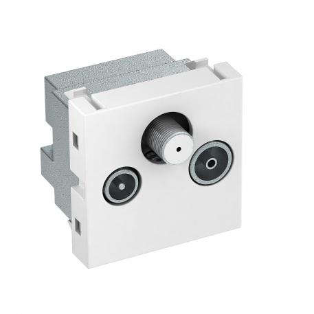 Antennuttag, 1 modul, TV/radio/SAT, uttag, vit helvit; RAL 9010
