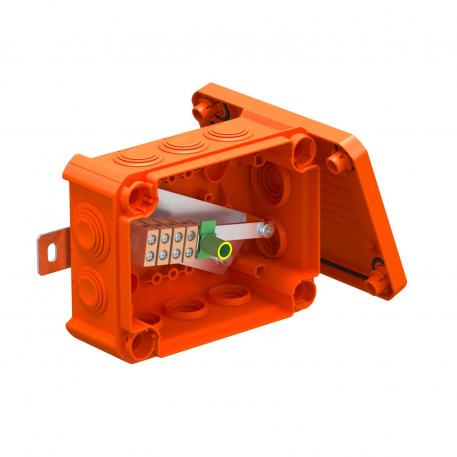 FireBox T100 med instickstätningar, enkelklämmor 136x102x57 | 10 | IP66 | orange; RAL 2003