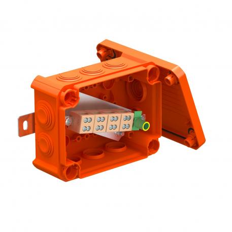 FireBox T100 med instickstätningar, dubbelklämmor 136x102x57 | 10 | IP66 | orange; RAL 2003