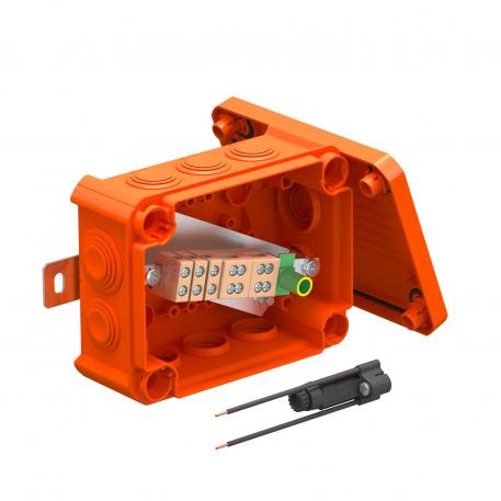 FireBox T100ED, med säkringshållare och utvändig fastsättning 136x102x57 | 10 | IP66 | orange; RAL 2003