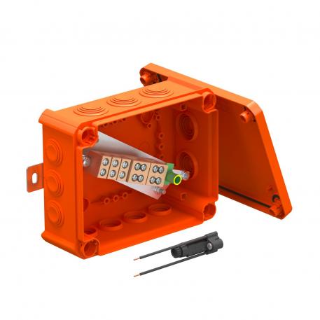 FireBox T160 med instickstätningar, 1 säkringshållare 176x135x67 | 12 | IP66 | orange; RAL 2003