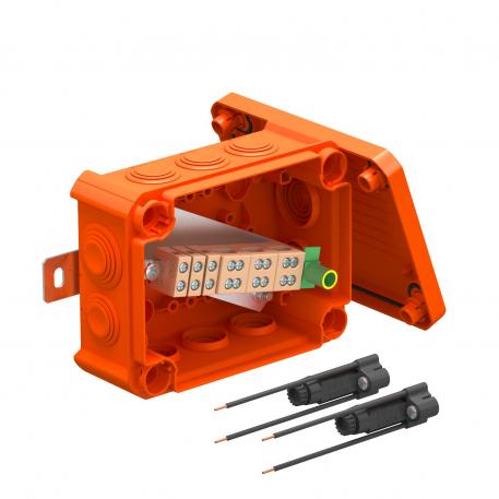 FireBox T100 med instickstätningar, 2 säkringshållare 136x102x57 | 10 | IP66 | orange; RAL 2003
