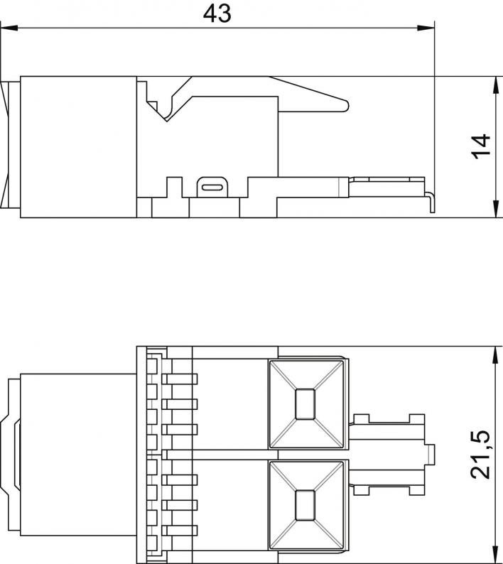 Nej Artist Datajack modul RJ45, kat. 5e, oskärmad